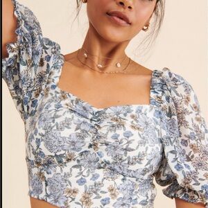 Floral Puff Sleeve Top